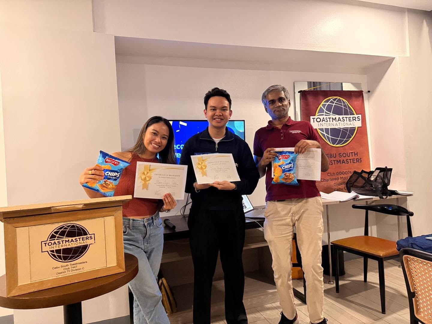 Cebu South Toastmasters Club members celebrating completed Pathways projects