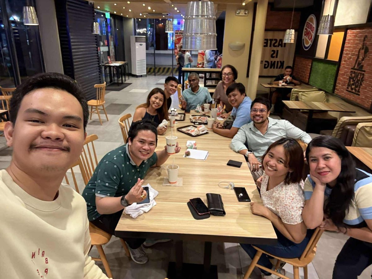 Cebu South Toastmasters Club members at Burger King after a meeting